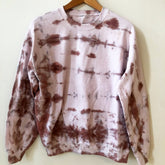 Crewneck Sweatshirt - Taupe Tie-Dye Crewneck - MD - 4 DOTS